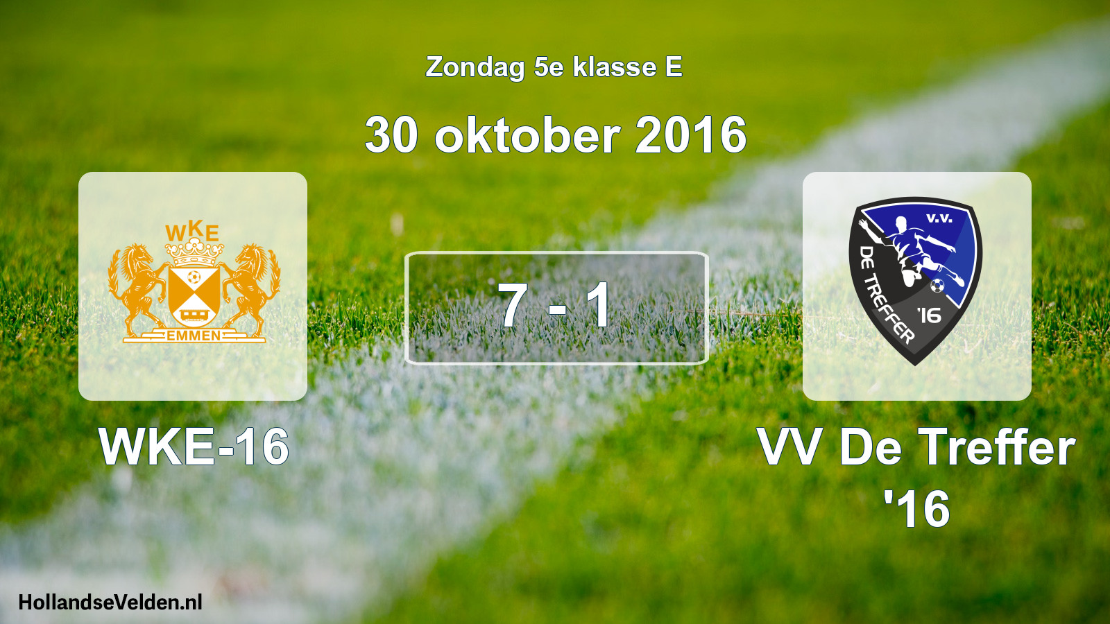 Total number of matches played: WKE-16 - VV De Treffer '16 7 - 1 (30 October 2016)