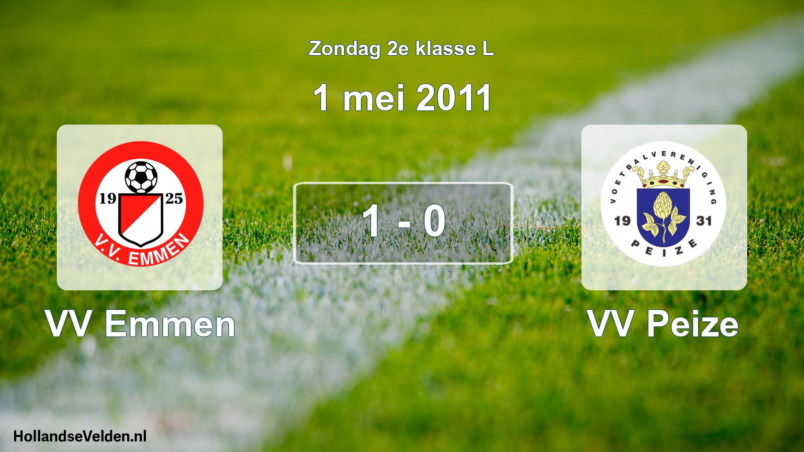 Total number of matches played: VV Emmen - VV Peize 1 - 0 (1 May 2011)