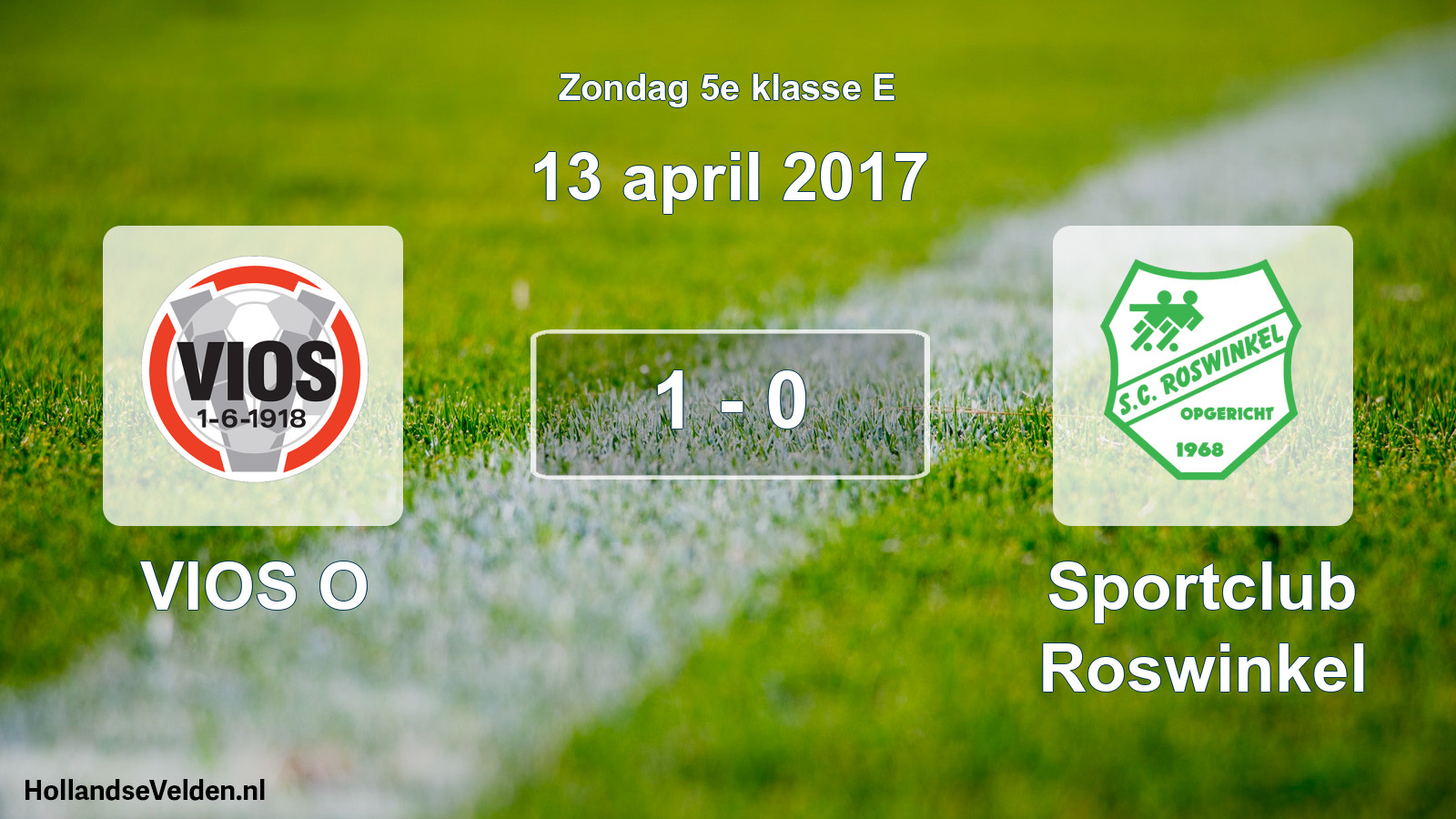 Total number of matches played: VIOS O - Sportclub Roswinkel 1 - 0 (13 April 2017)