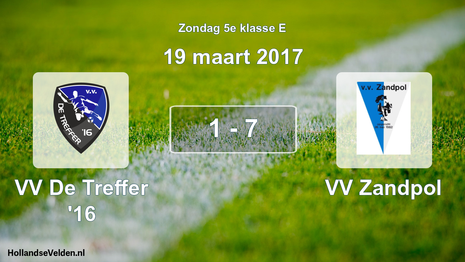 Total number of matches played: VV De Treffer '16 - VV Zandpol 1 - 7 (19 March 2017)