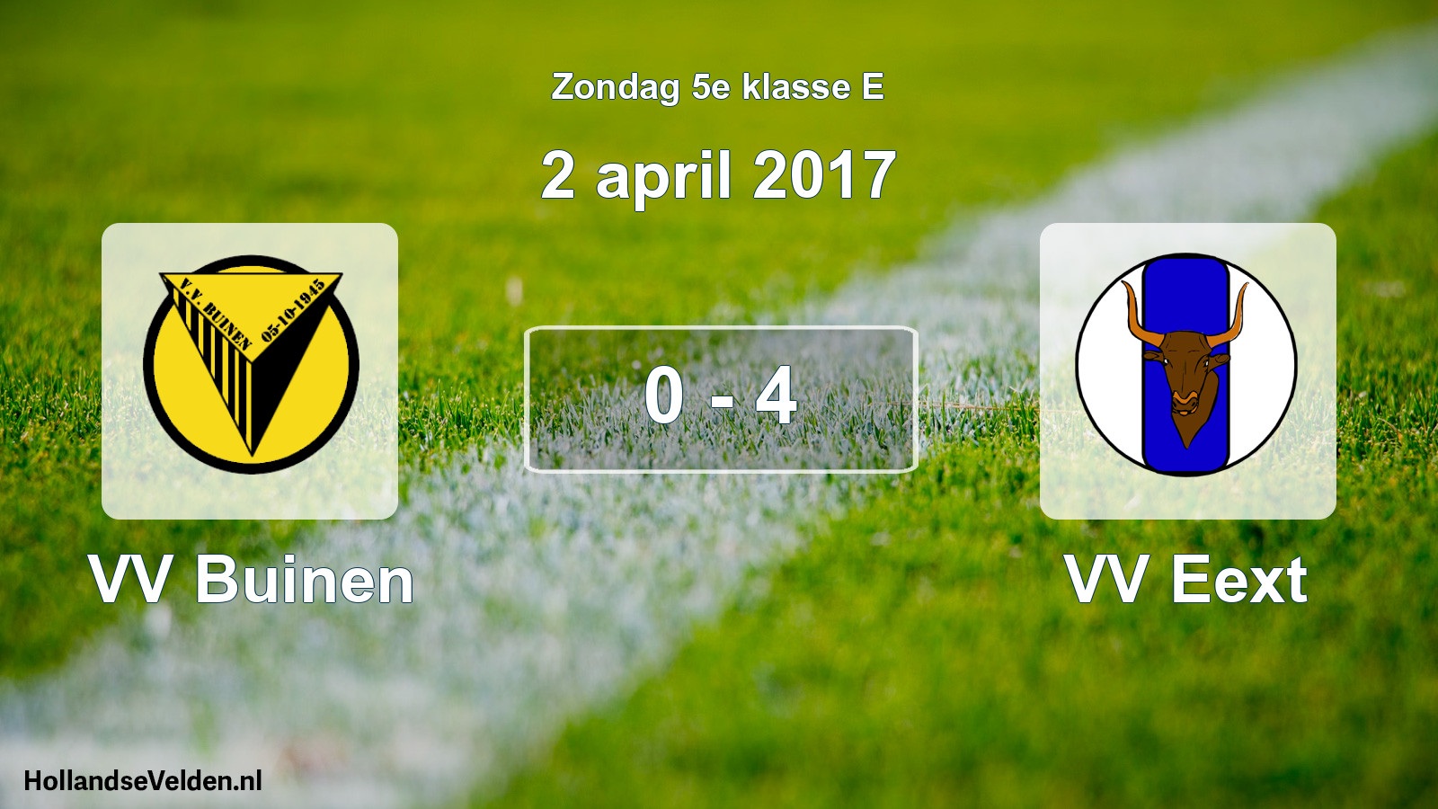 Total number of matches played: VV Buinen - VV Eext 0 - 4 (2 April 2017)