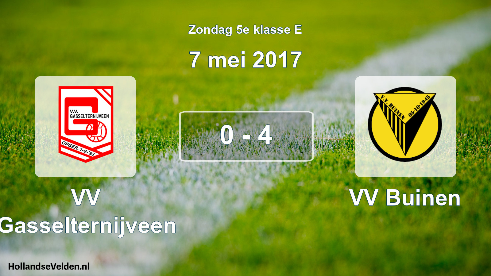 Total number of matches played: VV Gasselternijveen - VV Buinen 0 - 4 (7 May 2017)