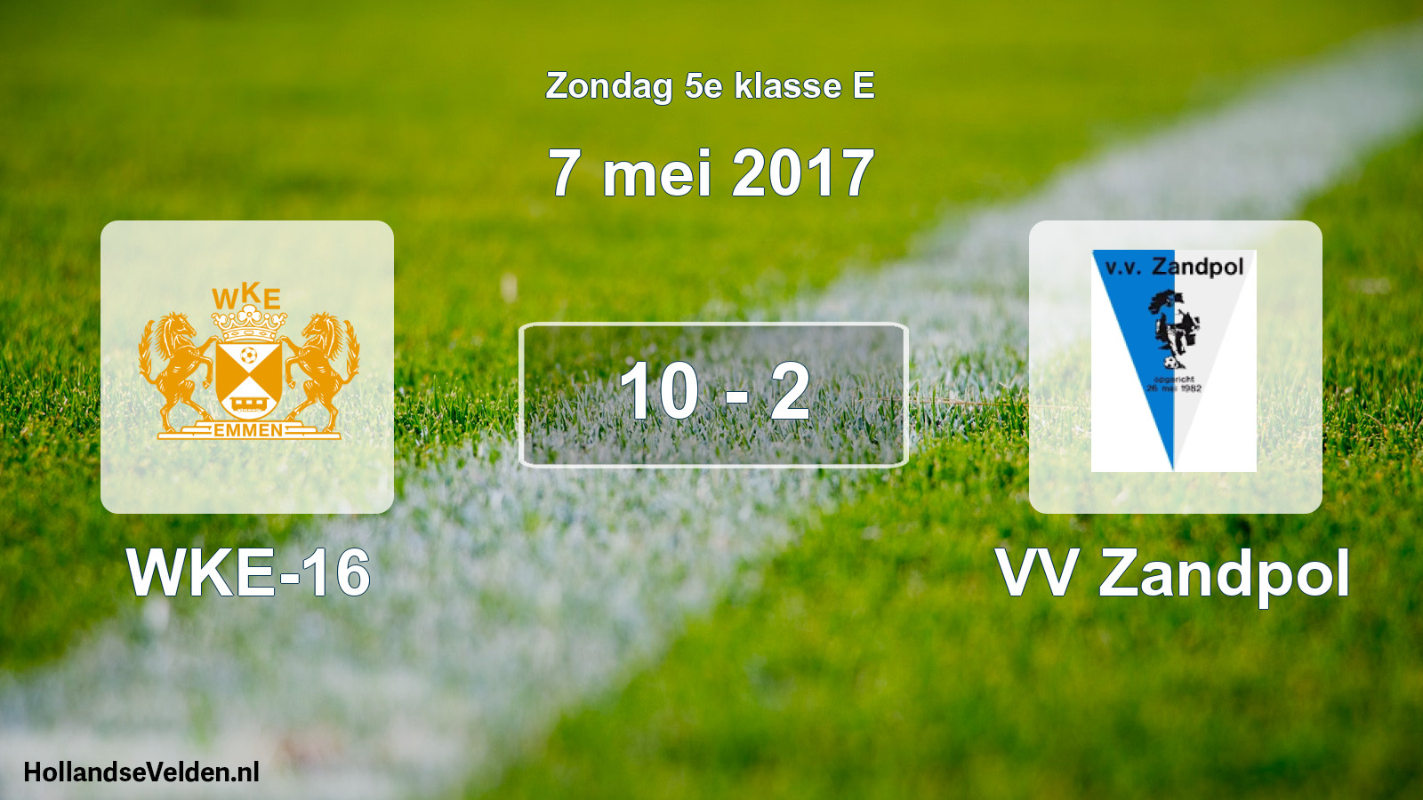 Total number of matches played: WKE-16 - VV Zandpol 10 - 2 (7 May 2017)