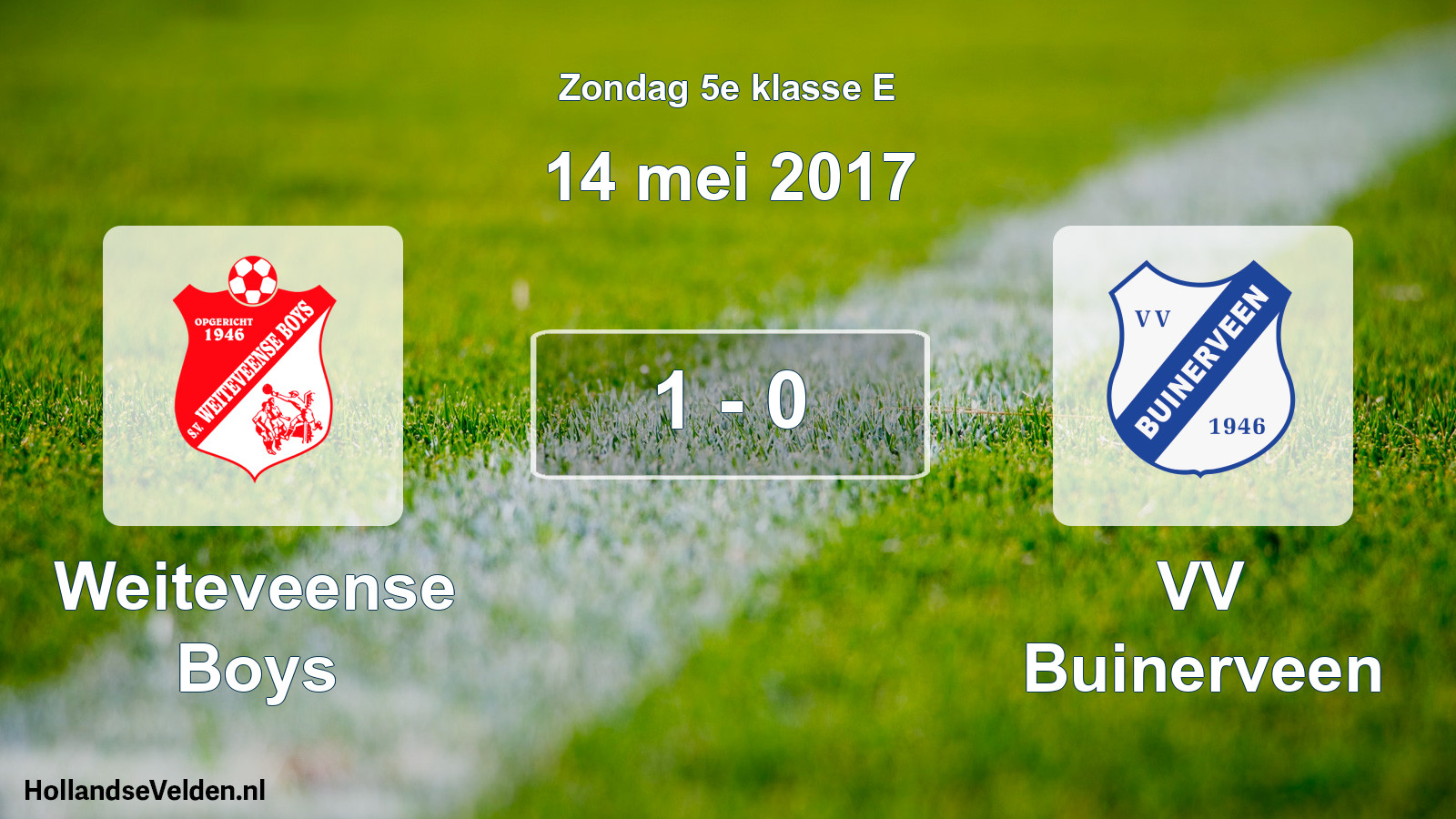 Total number of matches played: Weiteveense Boys - VV Buinerveen 1 - 0 (14 May 2017)