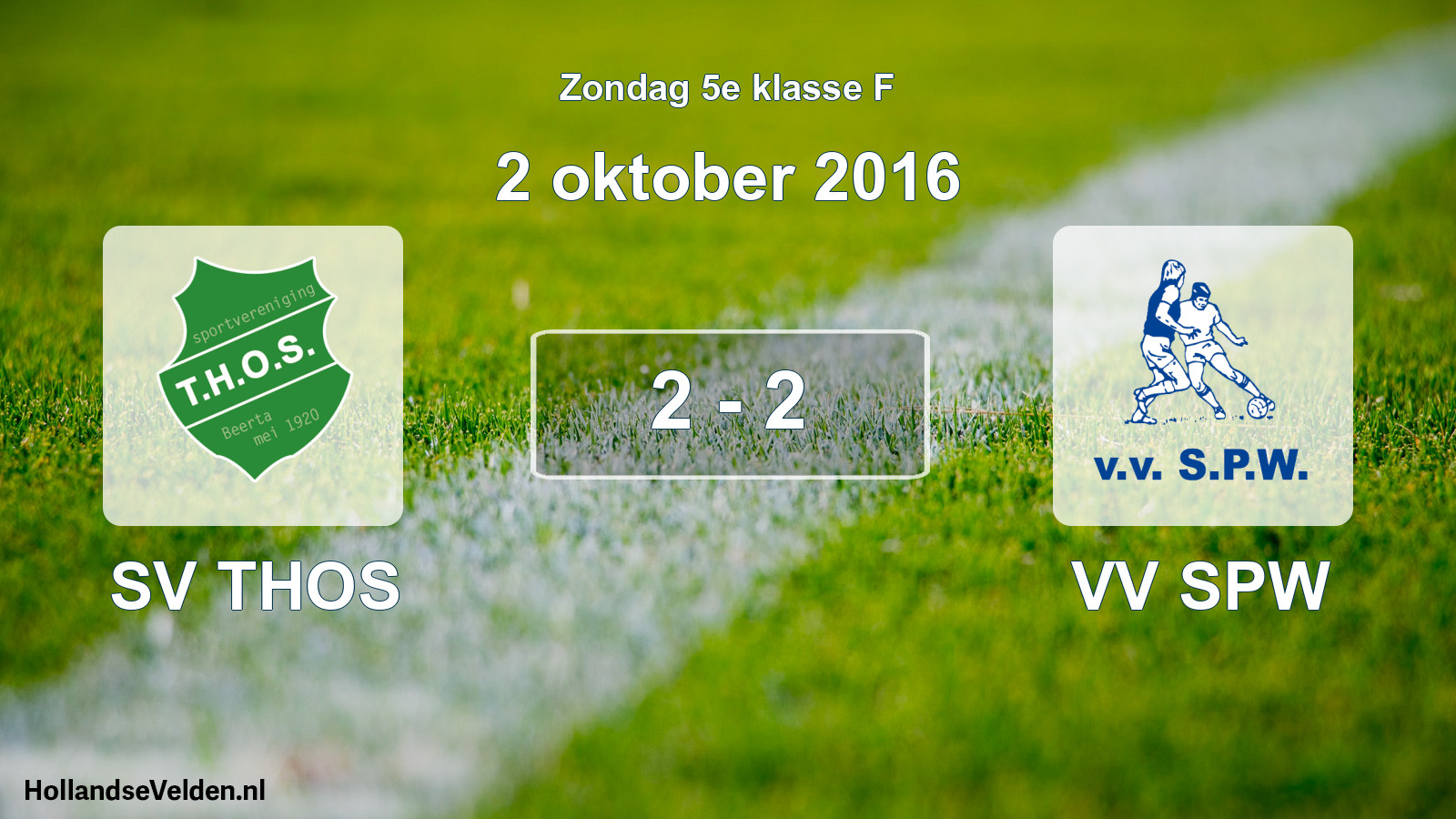 Total number of matches played: SV THOS - VV SPW 2 - 2 (2 October 2016)