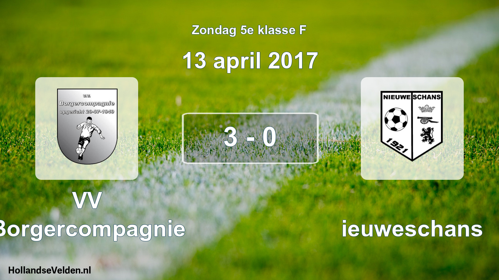 Total number of matches played: VV Borgercompagnie - Nieuweschans 3 - 0 (13 April 2017)