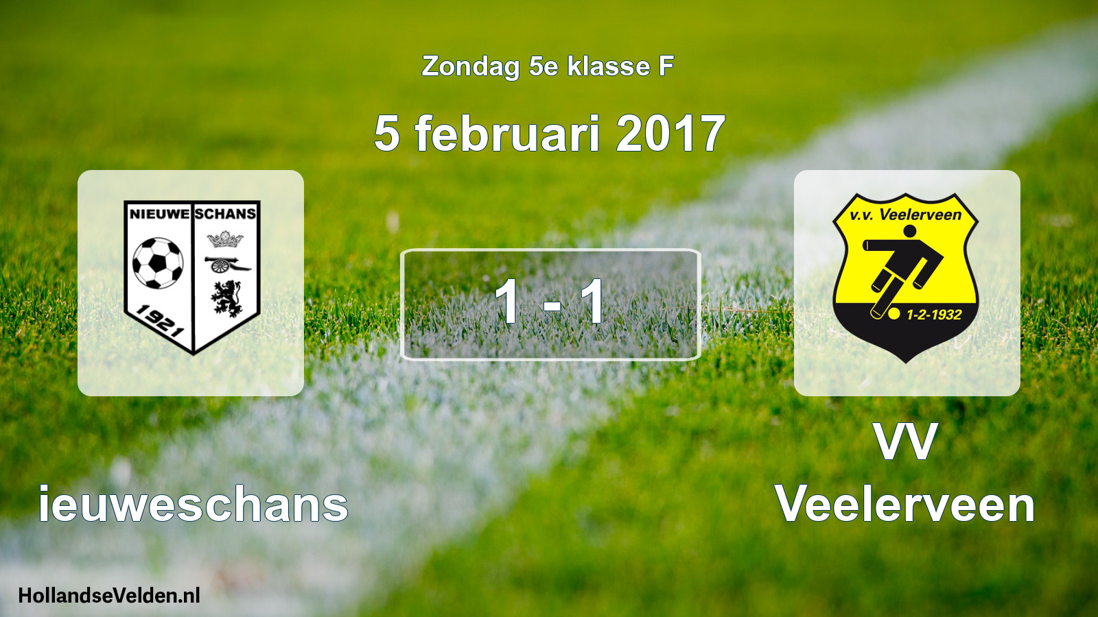 Total number of matches played: Nieuweschans - VV Veelerveen 1 - 1 (5 February 2017)