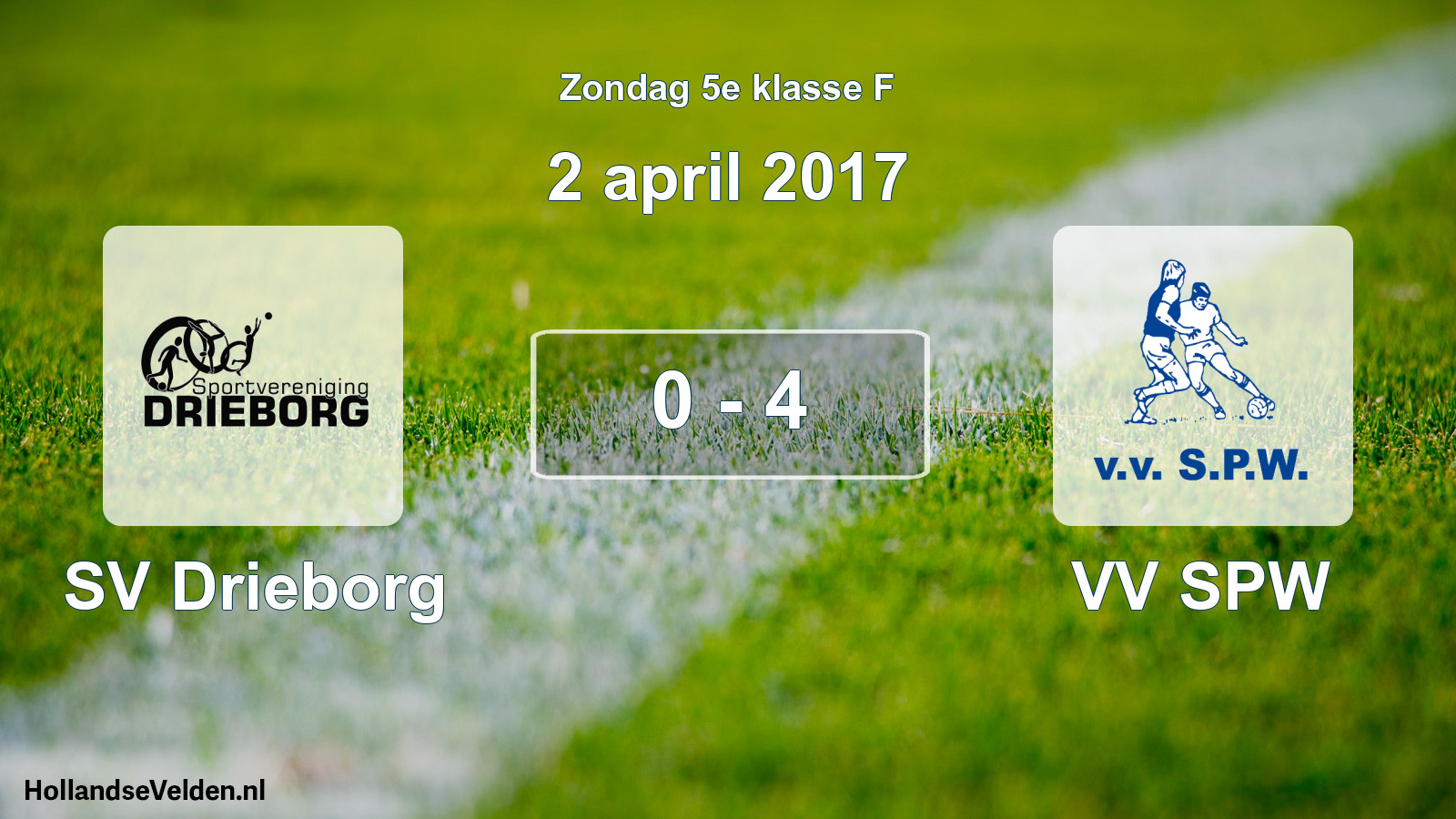 Total number of matches played: SV Drieborg - VV SPW 0 - 4 (2 April 2017)