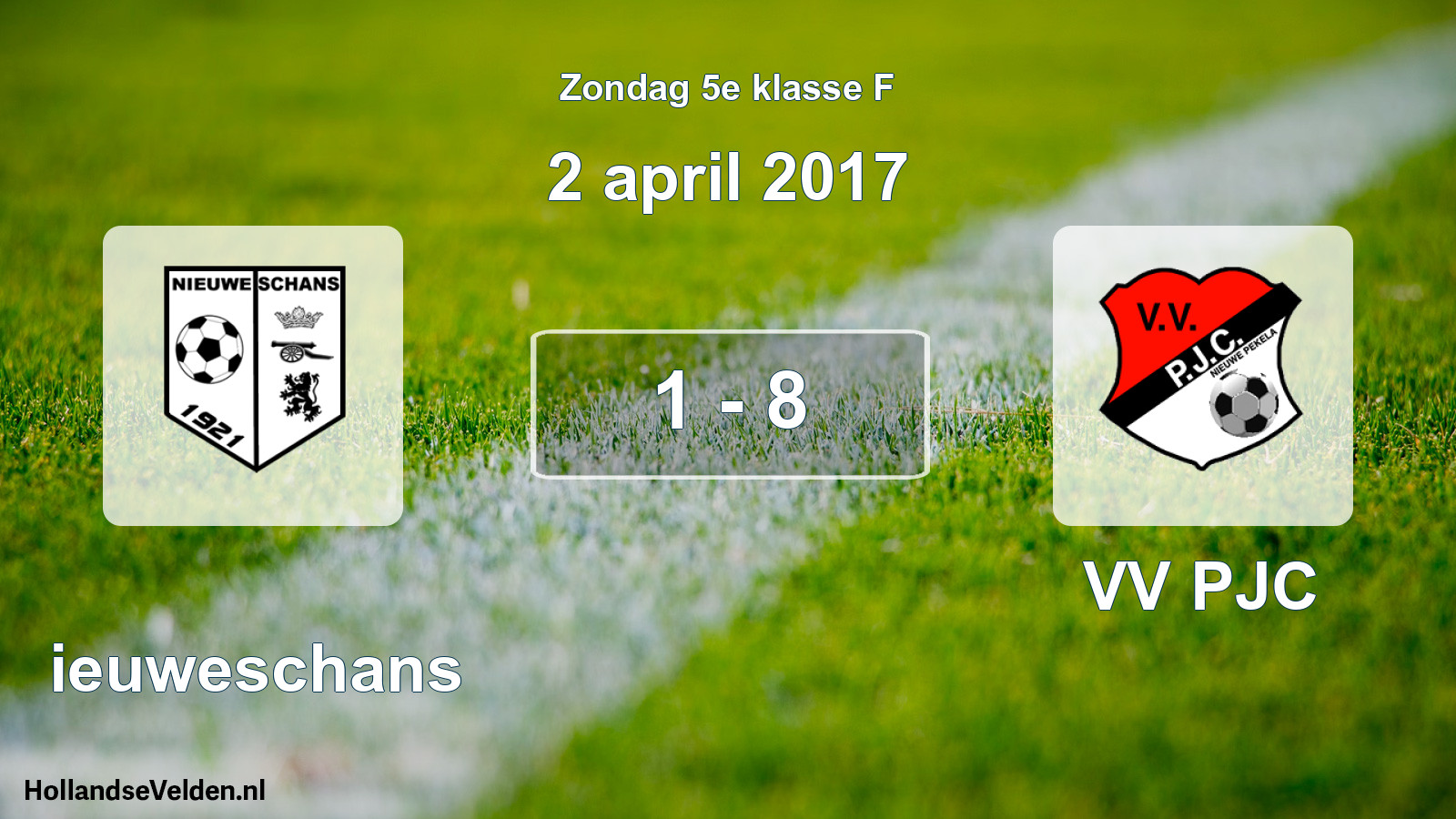 Total number of matches played: Nieuweschans - VV PJC 1 - 8 (2 April 2017)