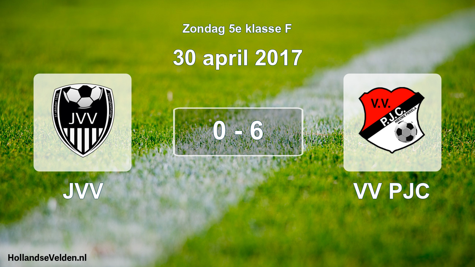 Total number of matches played: JVV - VV PJC 0 - 6 (30 April 2017)