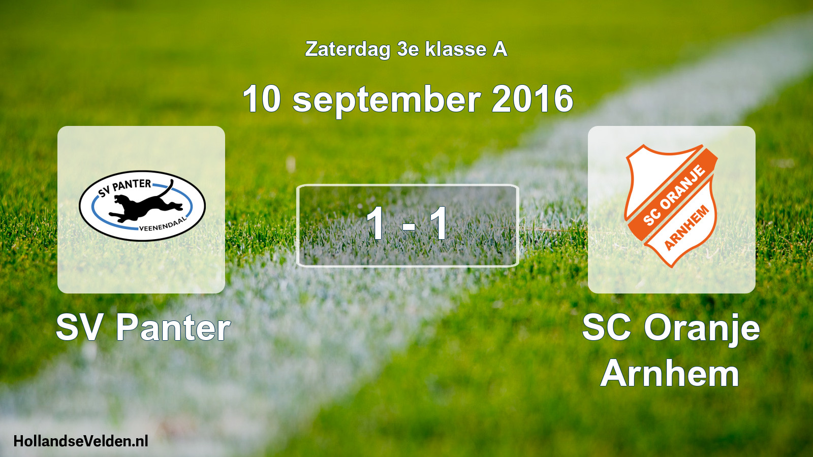Total number of matches played: SV Panter - SC Oranje Arnhem 1 - 1 (10 September 2016)