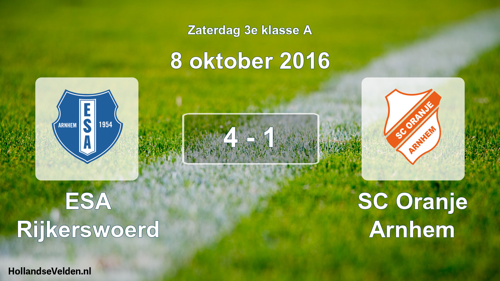 Total number of matches played: ESA Rijkerswoerd - SC Oranje Arnhem 4 - 1 (8 October 2016)