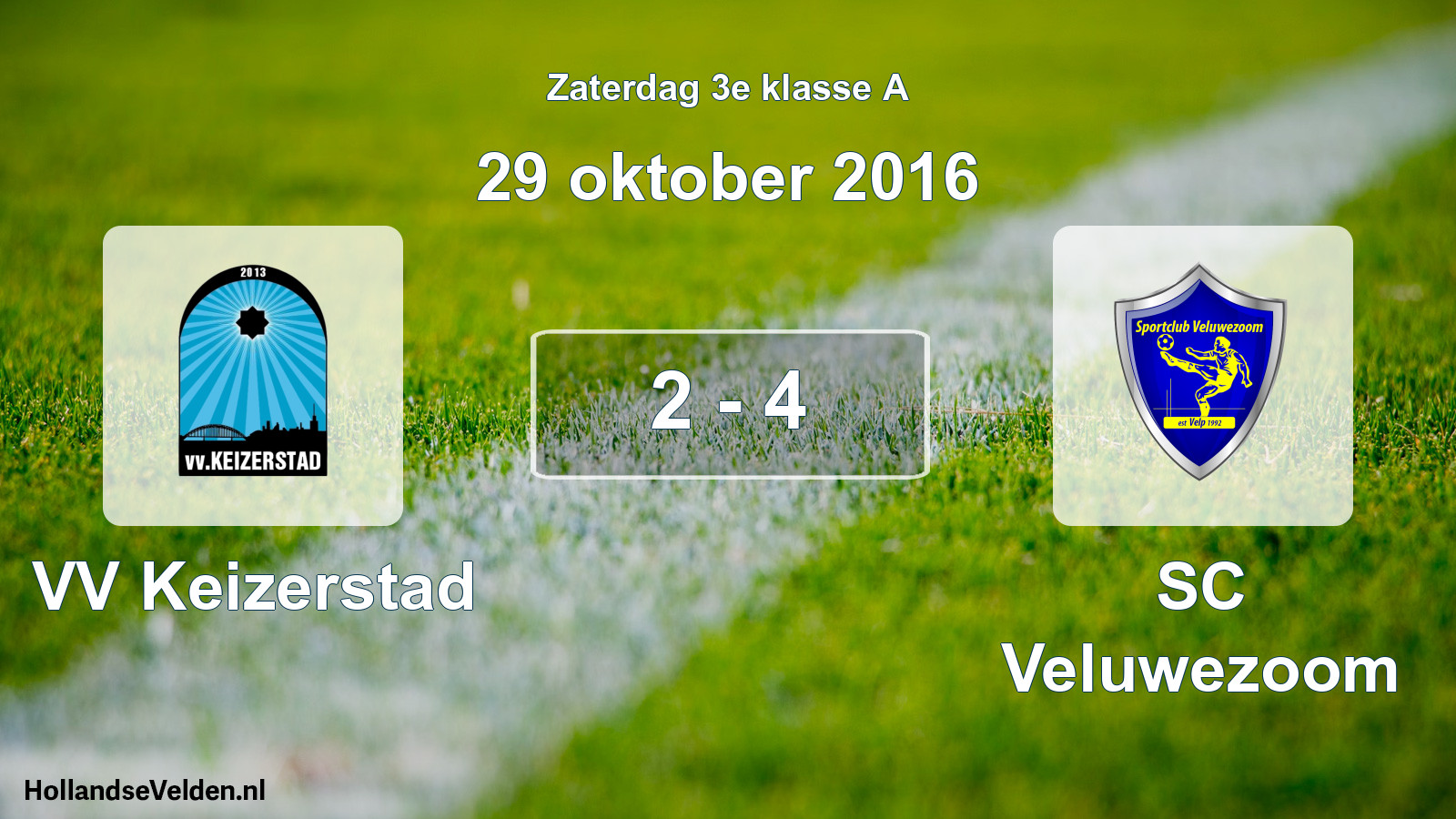 Total number of matches played: VV Keizerstad - SC Veluwezoom 2 - 4 (29 October 2016)