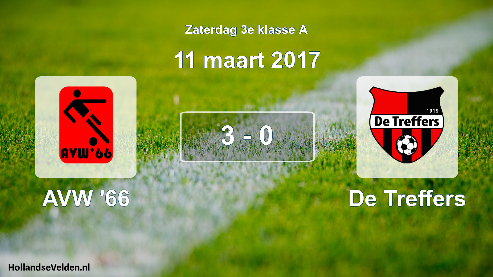 Total number of matches played: AVW '66 - De Treffers 3 - 0 (11 March 2017)