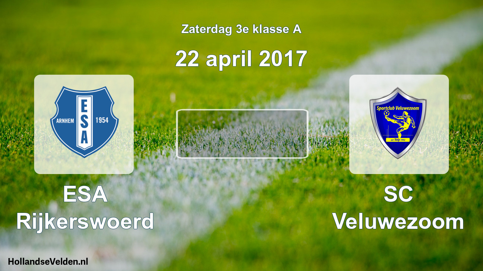 Scheduled Match: ESA Rijkerswoerd - SC Veluwezoom (22 April 2017)