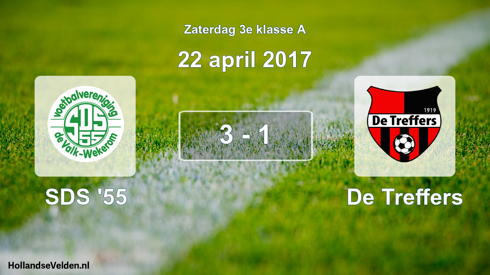 Total number of matches played: SDS '55 - De Treffers 3 - 1 (22 April 2017)