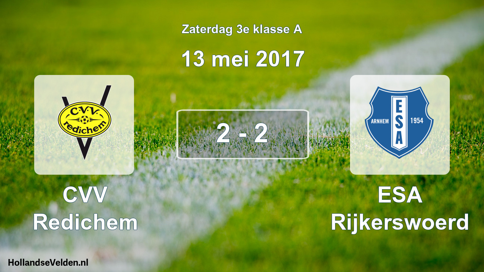Total number of matches played: CVV Redichem - ESA Rijkerswoerd 2 - 2 (13 May 2017)