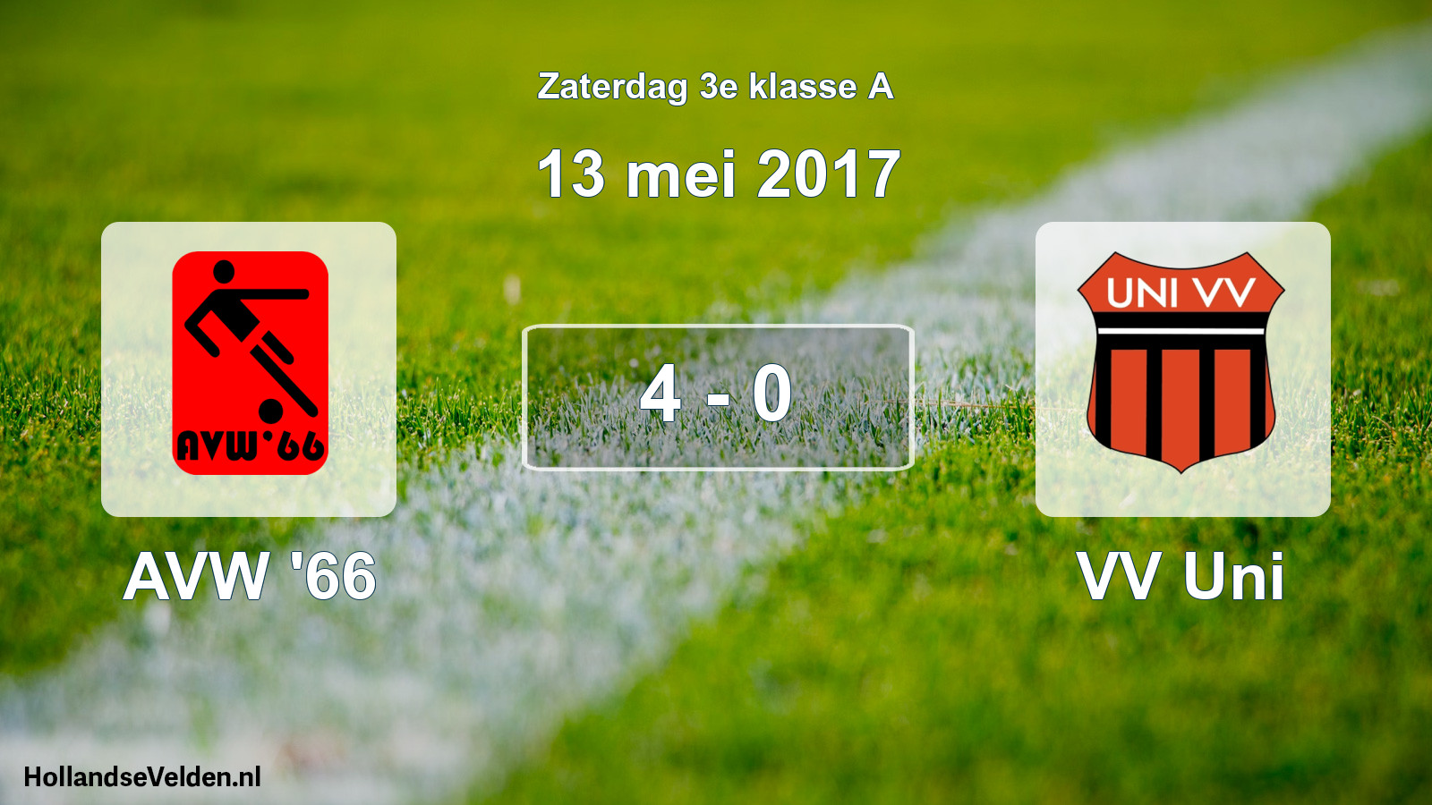 Total number of matches played: AVW '66 - VV Uni 4 - 0 (13 May 2017)