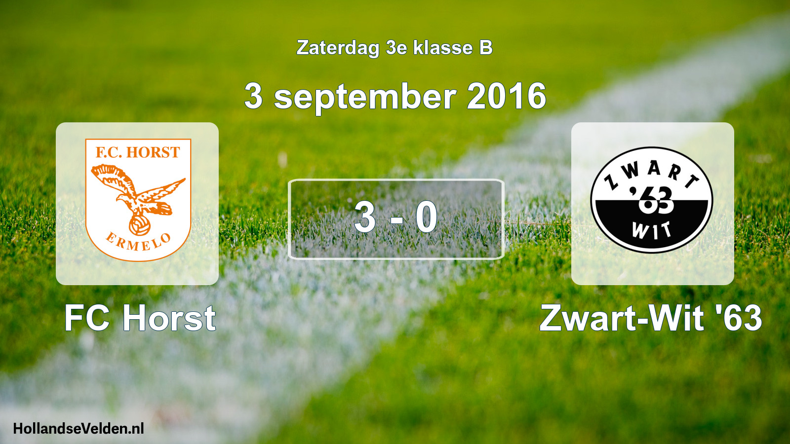 Total number of matches played: FC Horst - Zwart-Wit '63 3 - 0 (3 September 2016)