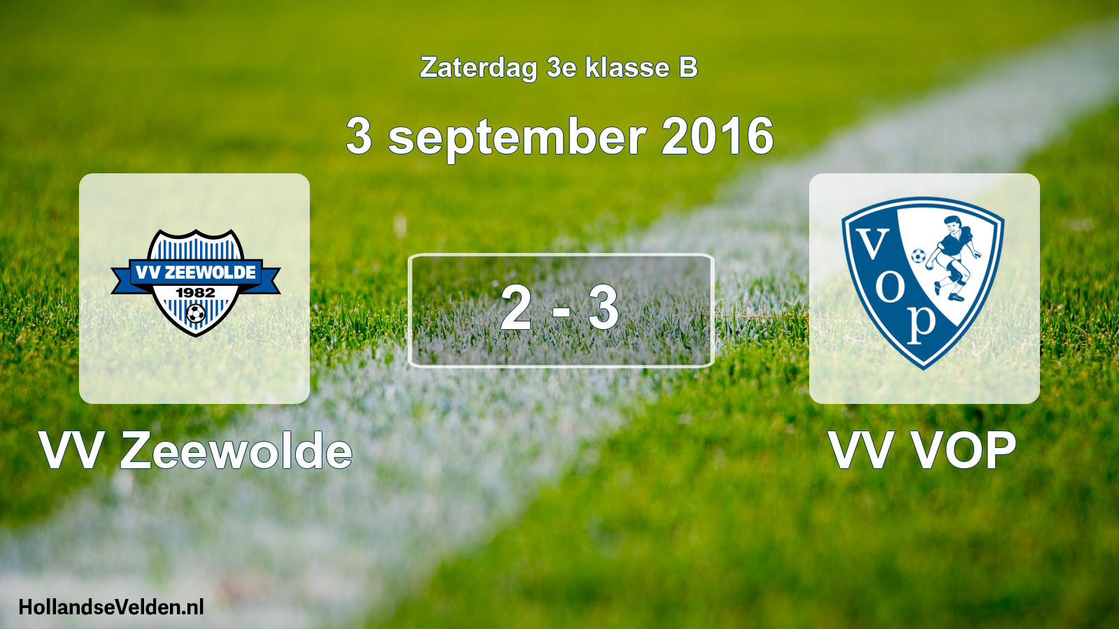 Total number of matches played: VV Zeewolde - VV VOP 2 - 3 (3 September 2016)