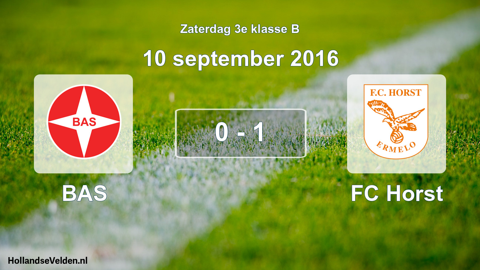 Total number of matches played: BAS - FC Horst 0 - 1 (10 September 2016)