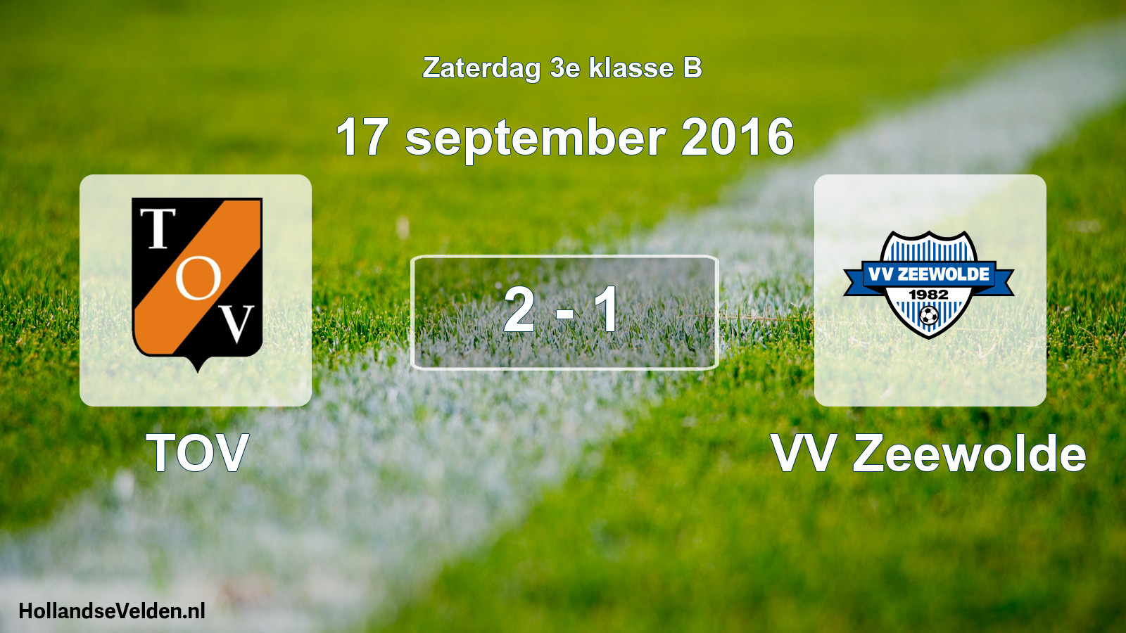 Total number of matches played: TOV - VV Zeewolde 2 - 1 (17 September 2016)