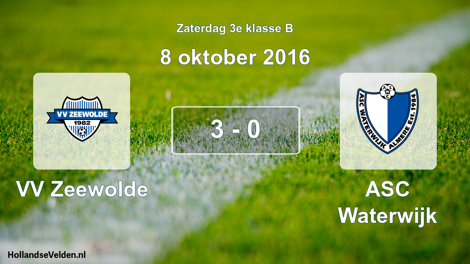 Total number of matches played: VV Zeewolde - ASC Waterwijk 3 - 0 (8 October 2016)