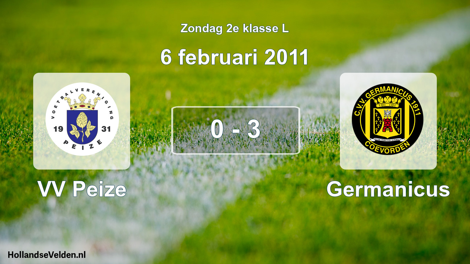Total number of matches played: VV Peize - Germanicus 0 - 3 (6 February 2011)