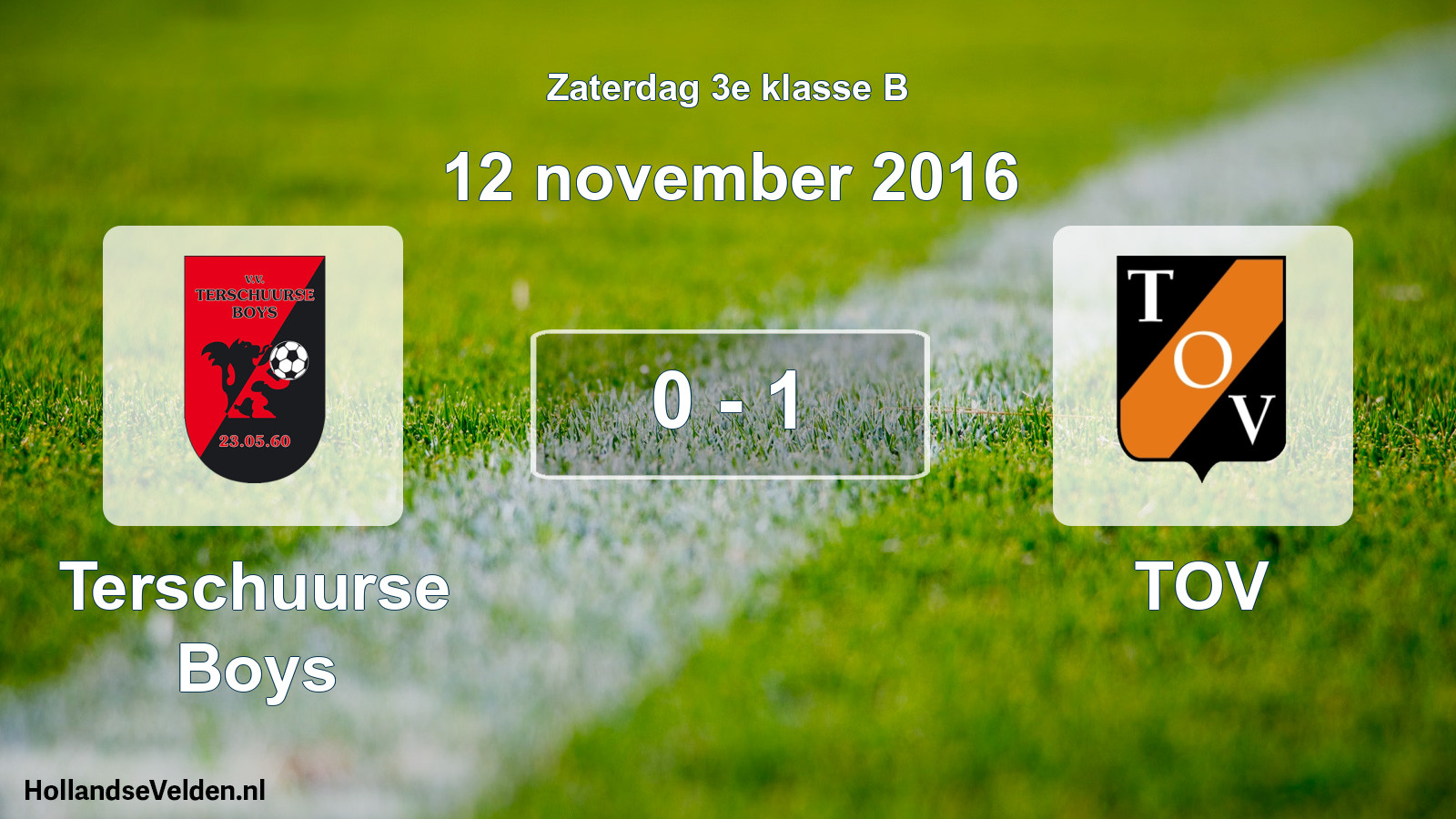Total number of matches played: Terschuurse Boys - TOV 0 - 1 (12 November 2016)