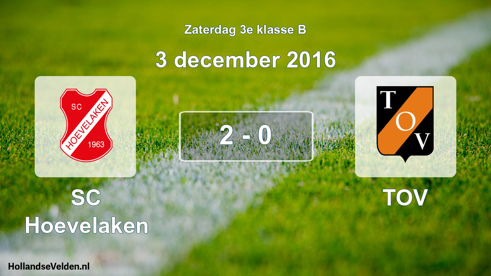 Total number of matches played: SC Hoevelaken - TOV 2 - 0 (3 December 2016)