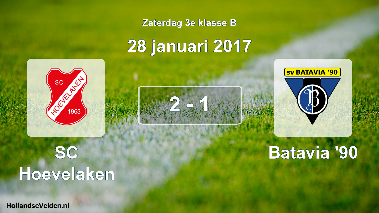 Total number of matches played: SC Hoevelaken - Batavia '90 2 - 1 (28 January 2017)