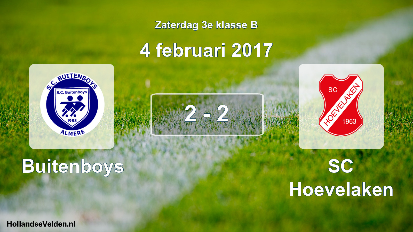 Total number of matches played: Buitenboys - SC Hoevelaken 2 - 2 (4 February 2017)