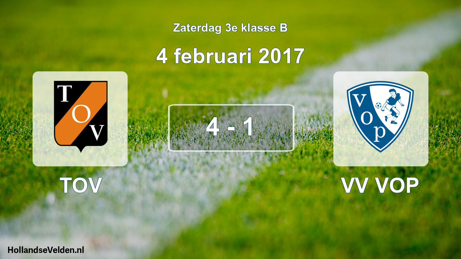 Total number of matches played: TOV - VV VOP 4 - 1 (4 February 2017)