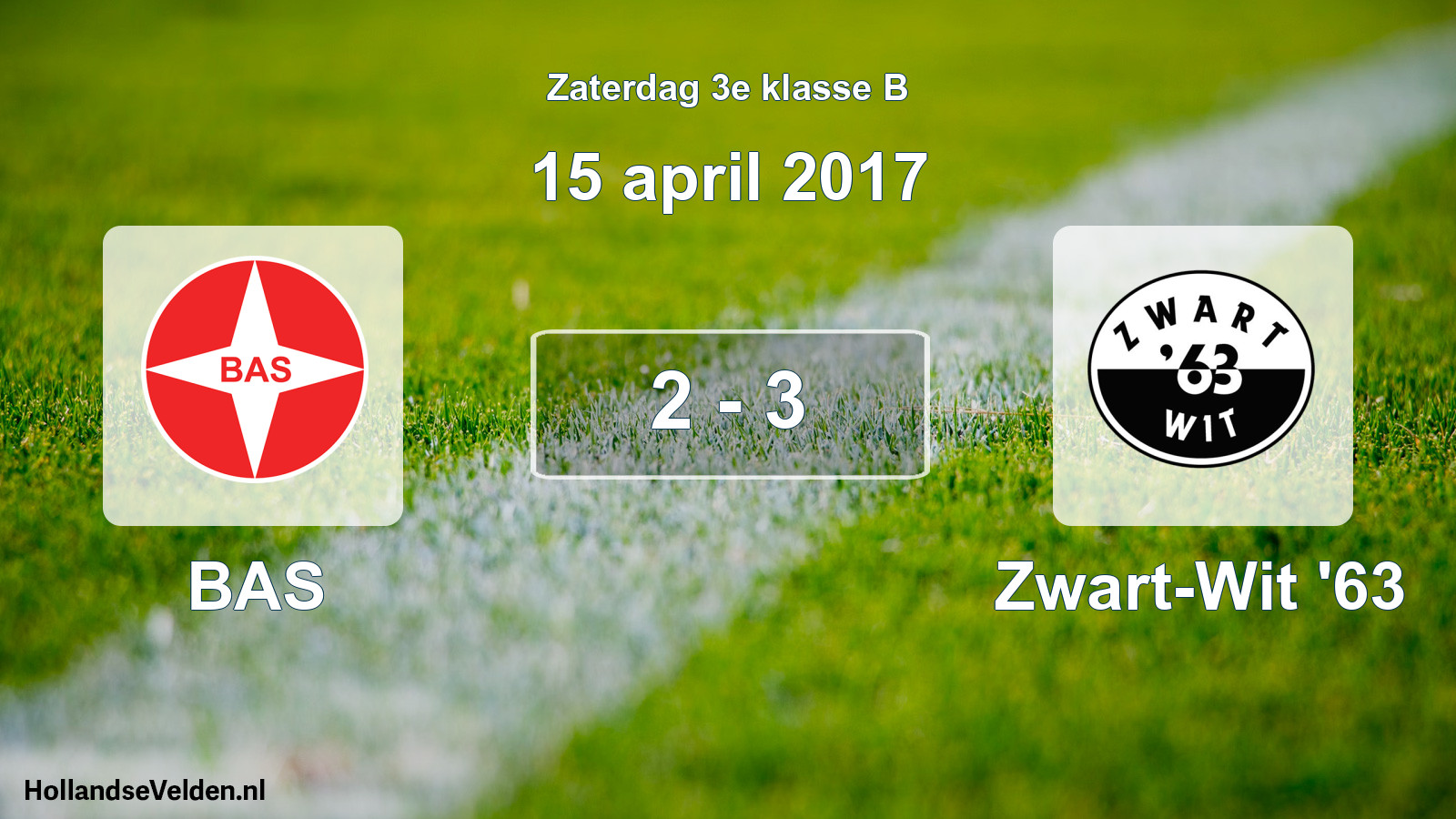 Total number of matches played: BAS - Zwart-Wit '63 2 - 3 (15 April 2017)