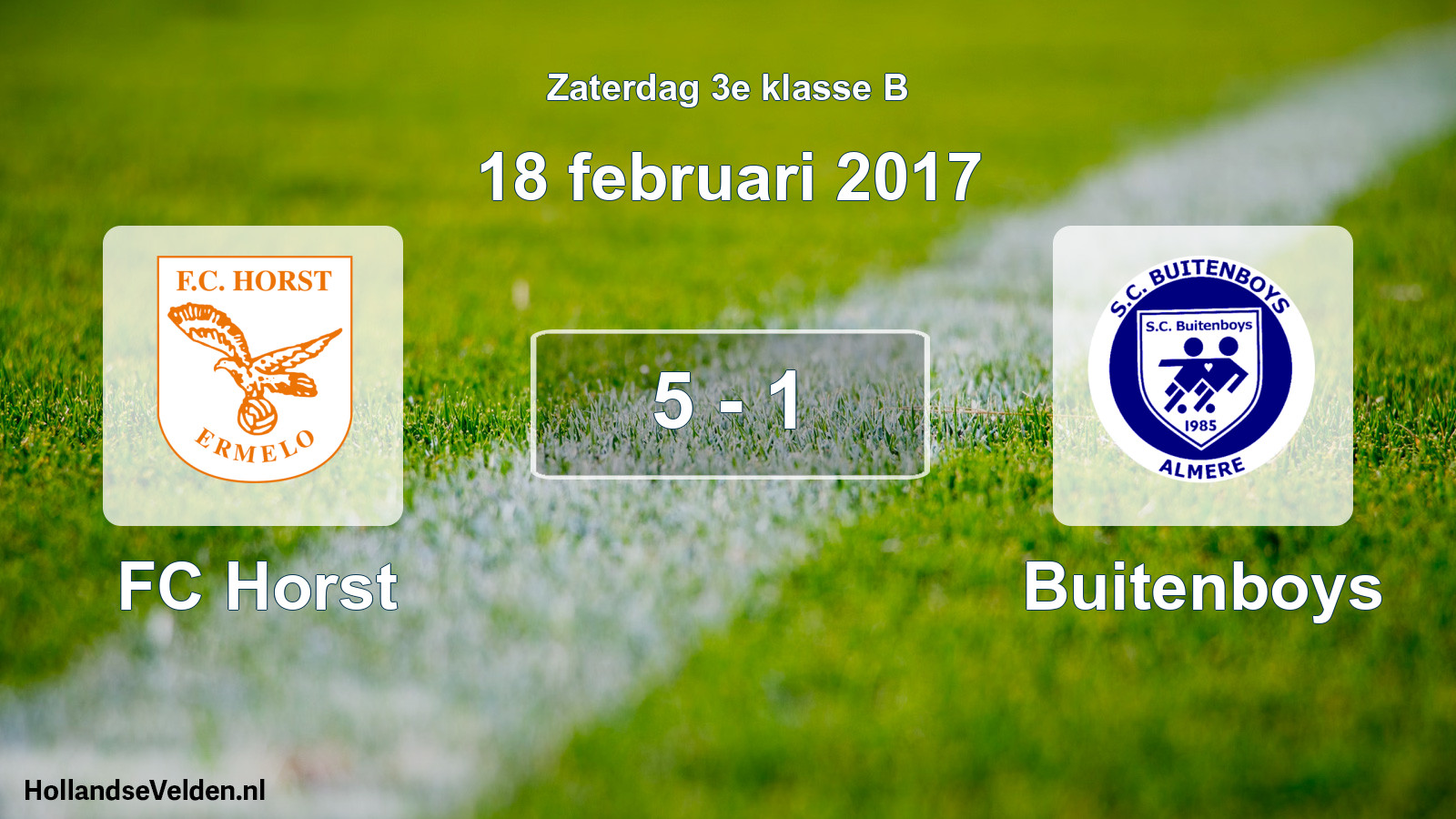 Total number of matches played: FC Horst - Buitenboys 5 - 1 (18 February 2017)