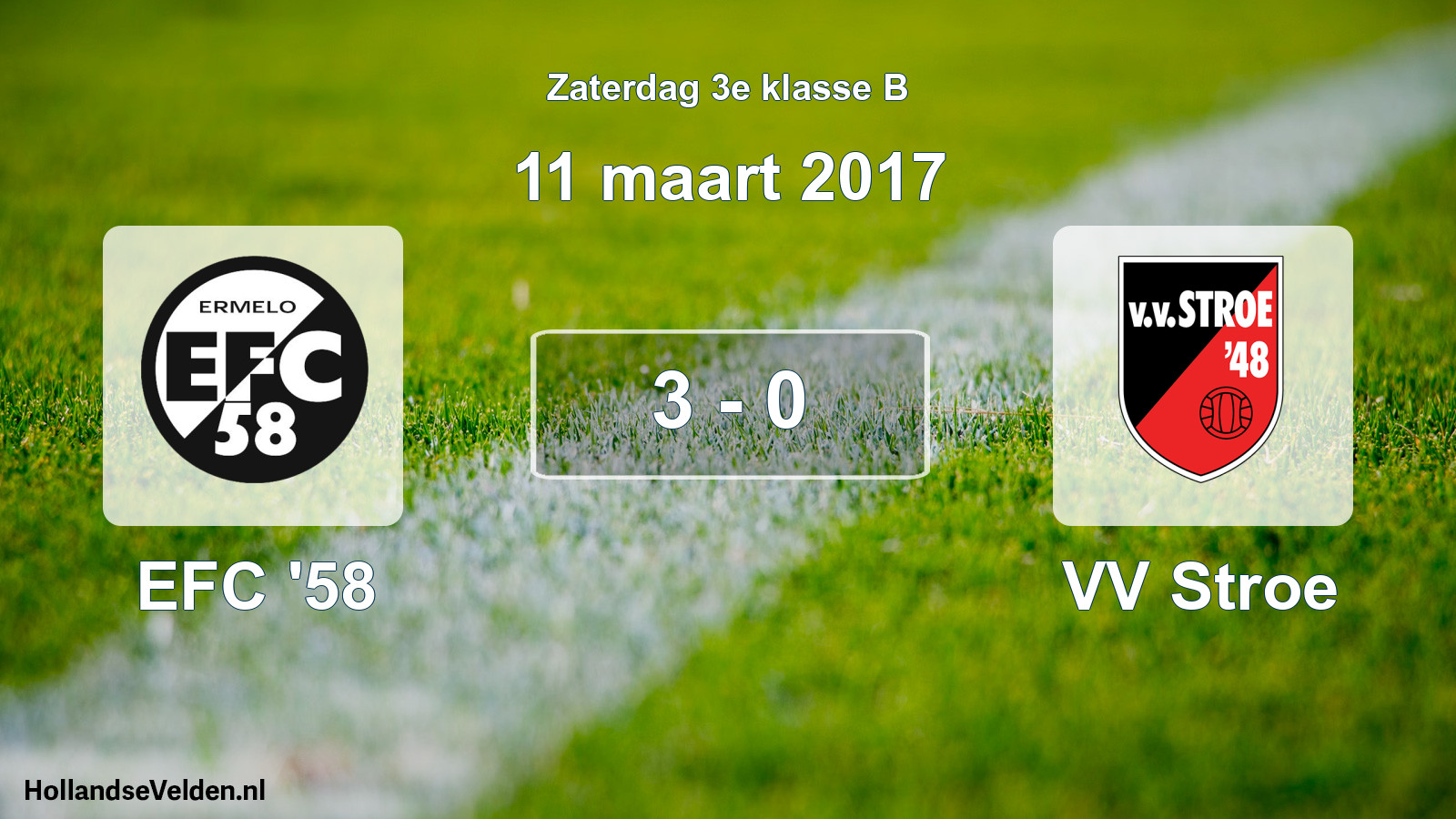 Total number of matches played: EFC '58 - VV Stroe 3 - 0 (11 March 2017)