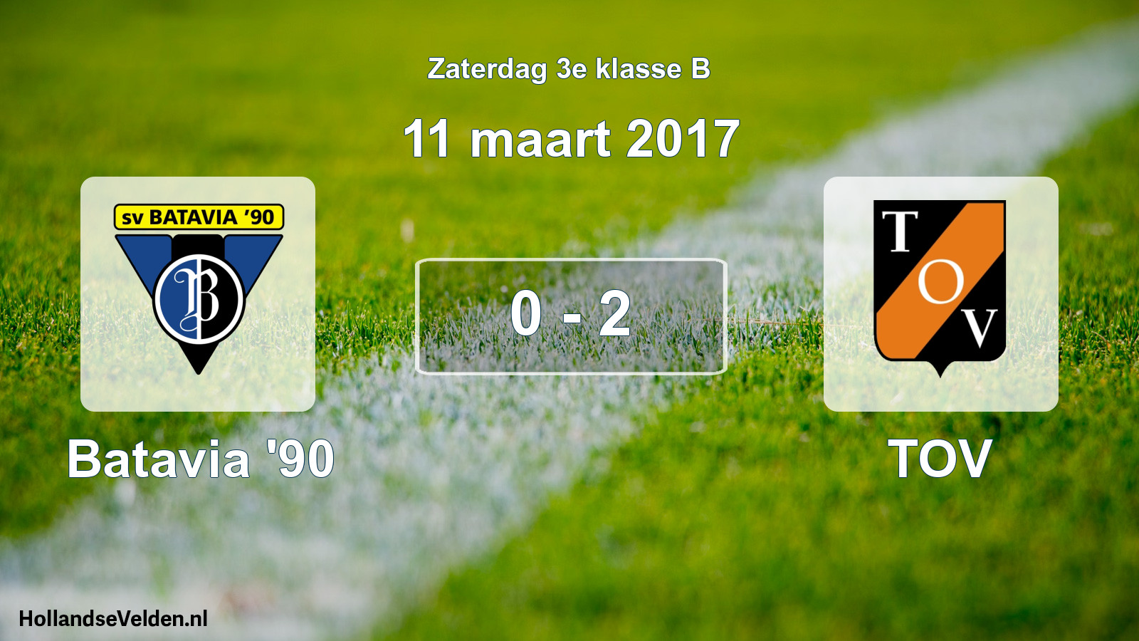Total number of matches played: Batavia '90 - TOV 0 - 2 (11 March 2017)
