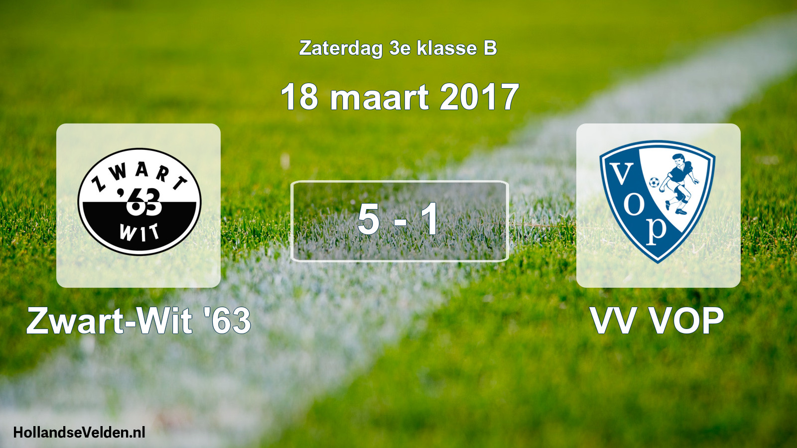 Total number of matches played: Zwart-Wit '63 - VV VOP 5 - 1 (18 March 2017)