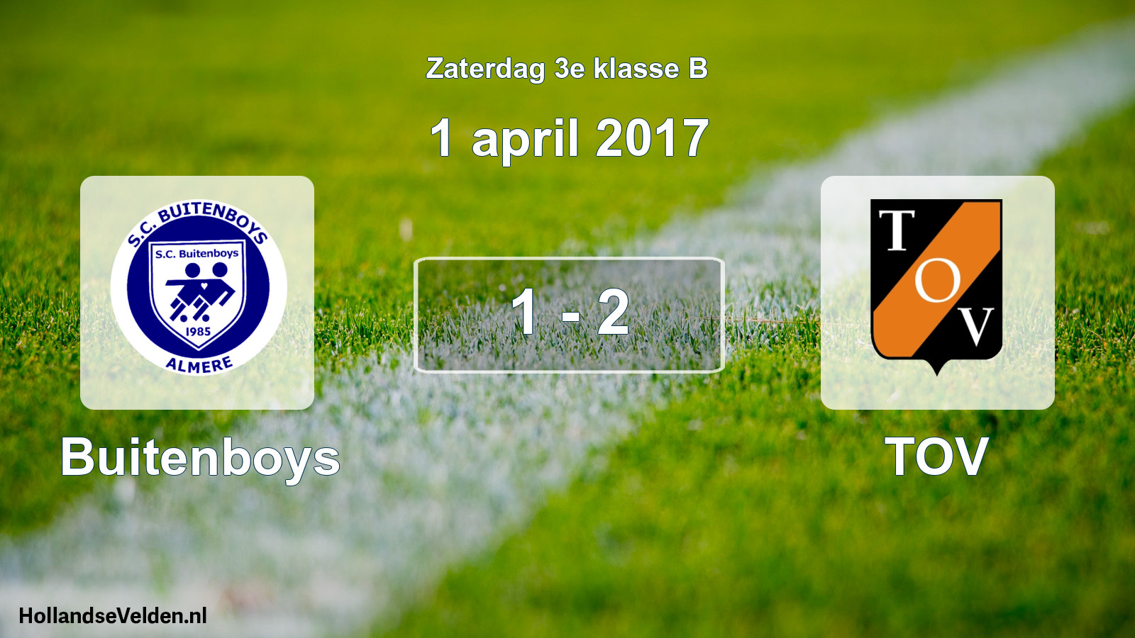 Total number of matches played: Buitenboys - TOV 1 - 2 (1 April 2017)