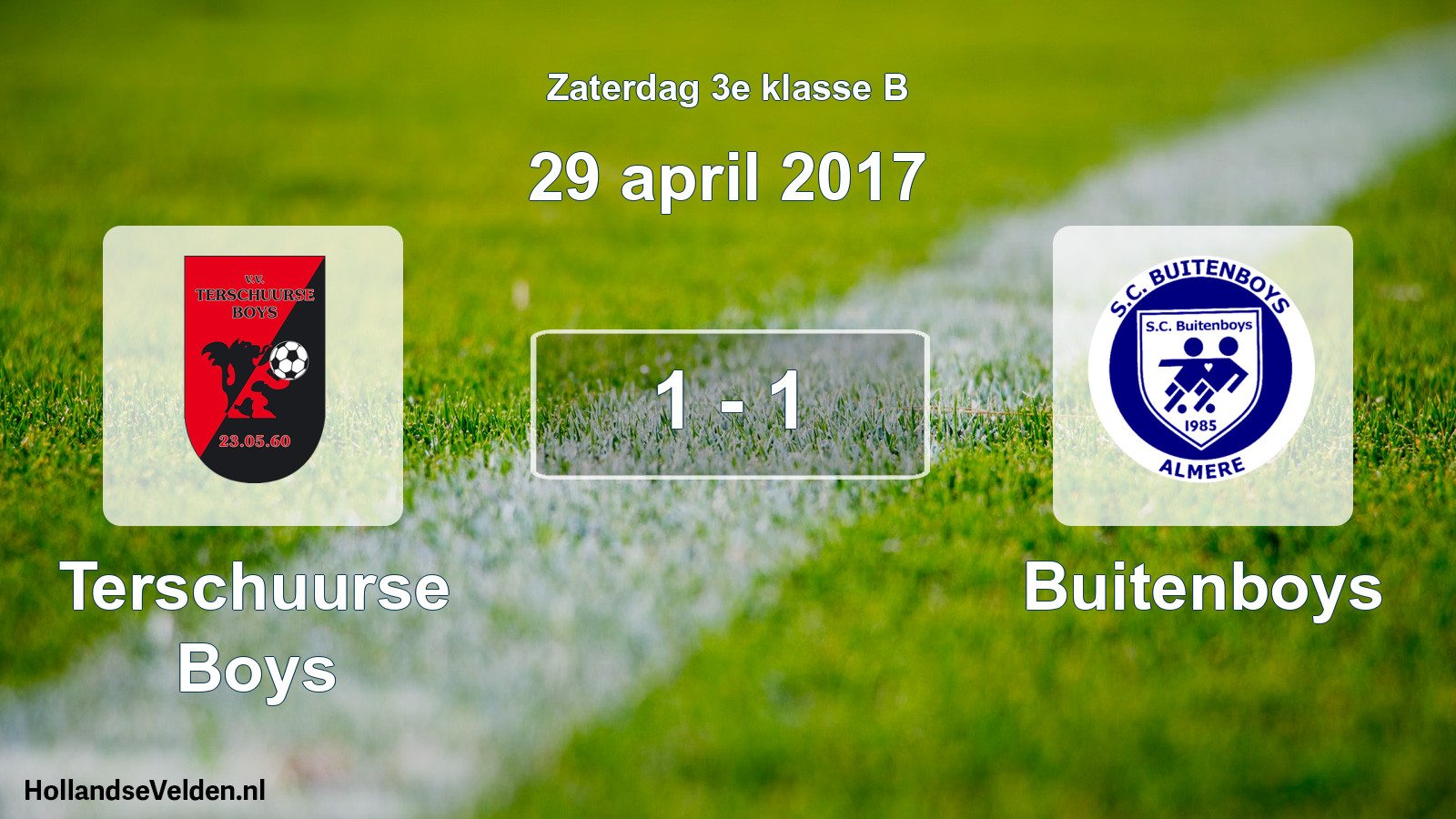 Total number of matches played: Terschuurse Boys - Buitenboys 1 - 1 (29 April 2017)