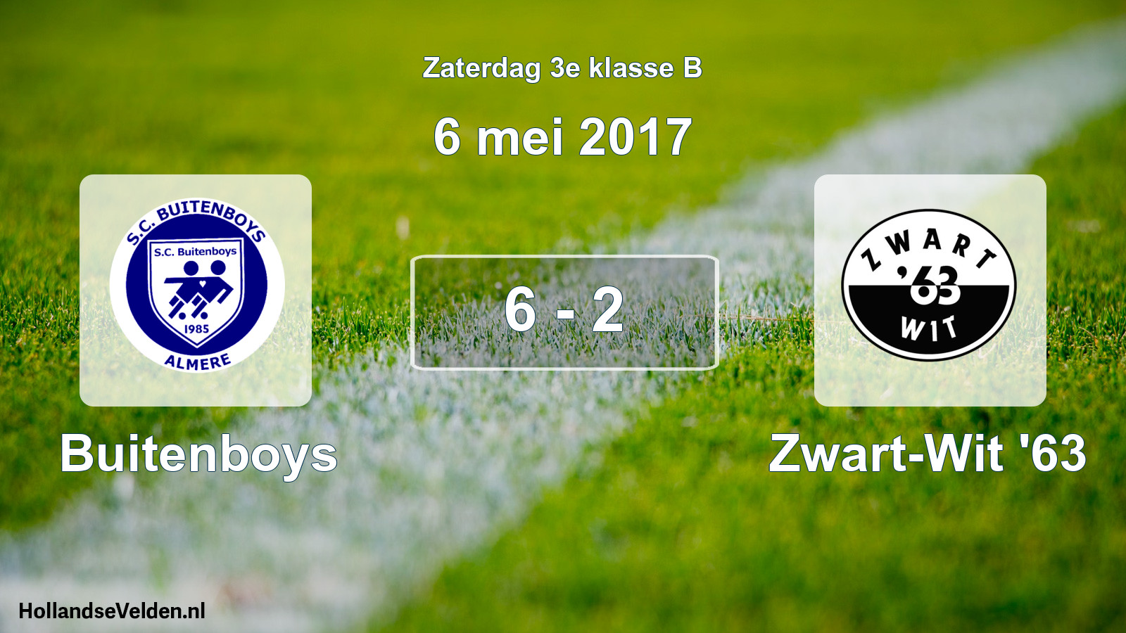 Total number of matches played: Buitenboys - Zwart-Wit '63 6 - 2 (6 May 2017)