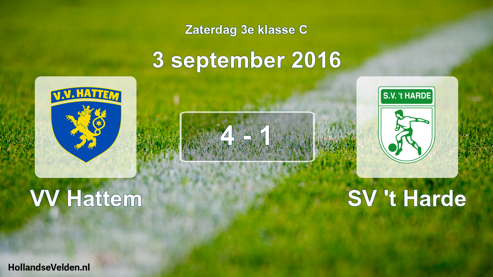 Total number of matches played: VV Hattem - SV 't Harde 4 - 1 (3 September 2016)