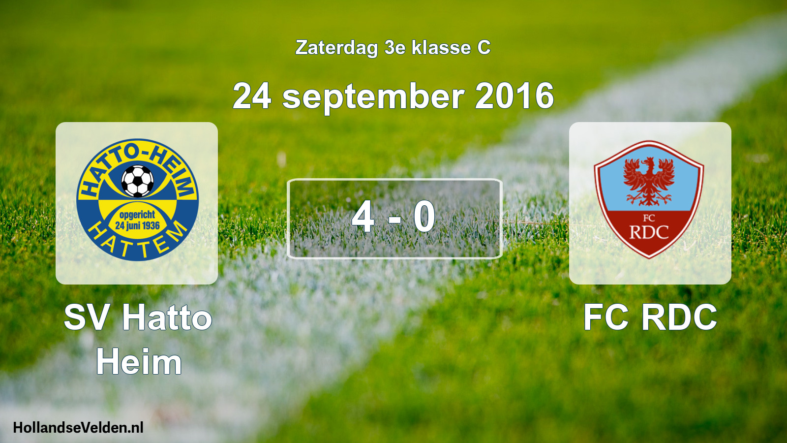 Total number of matches played: SV Hatto Heim - FC RDC 4 - 0 (24 September 2016)