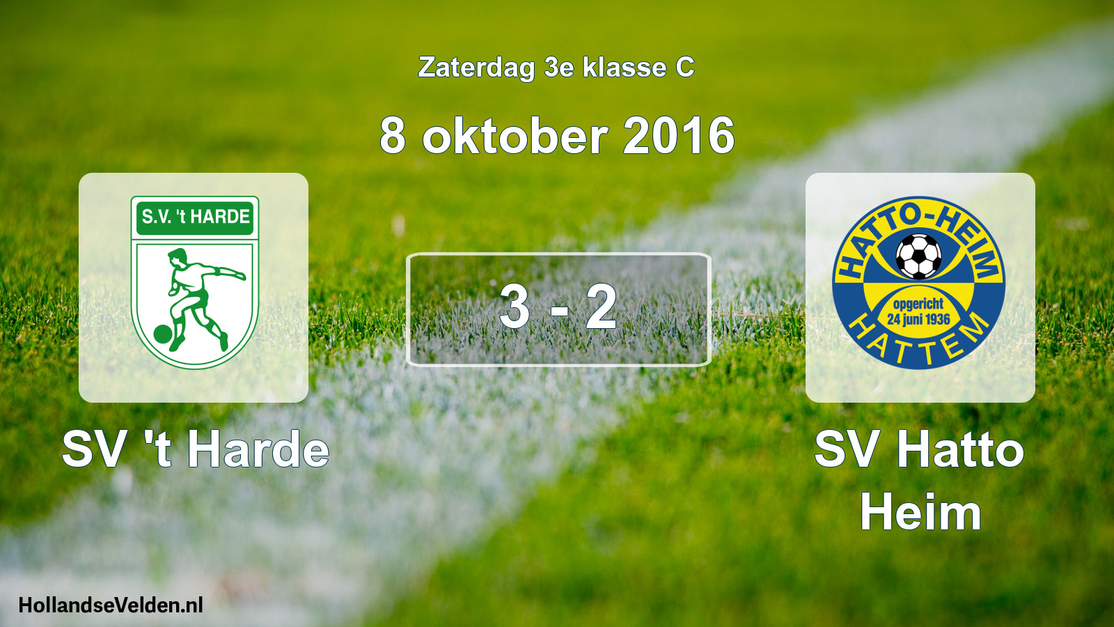 Total number of matches played: SV 't Harde - SV Hatto Heim 3 - 2 (8 October 2016)