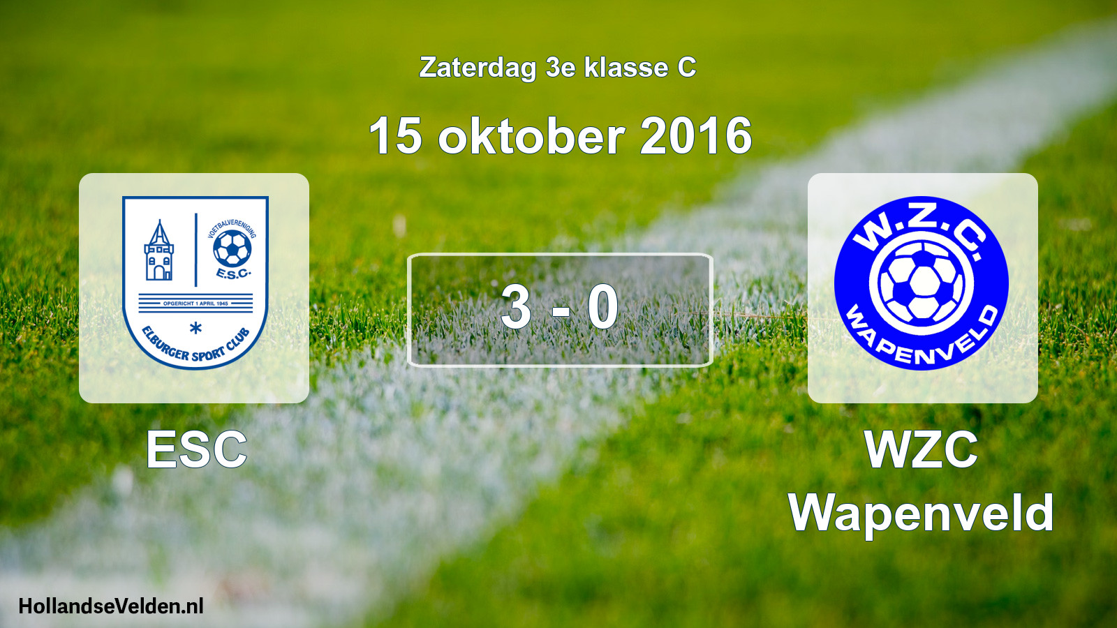 Total number of matches played: ESC - WZC Wapenveld 3 - 0 (15 October 2016)