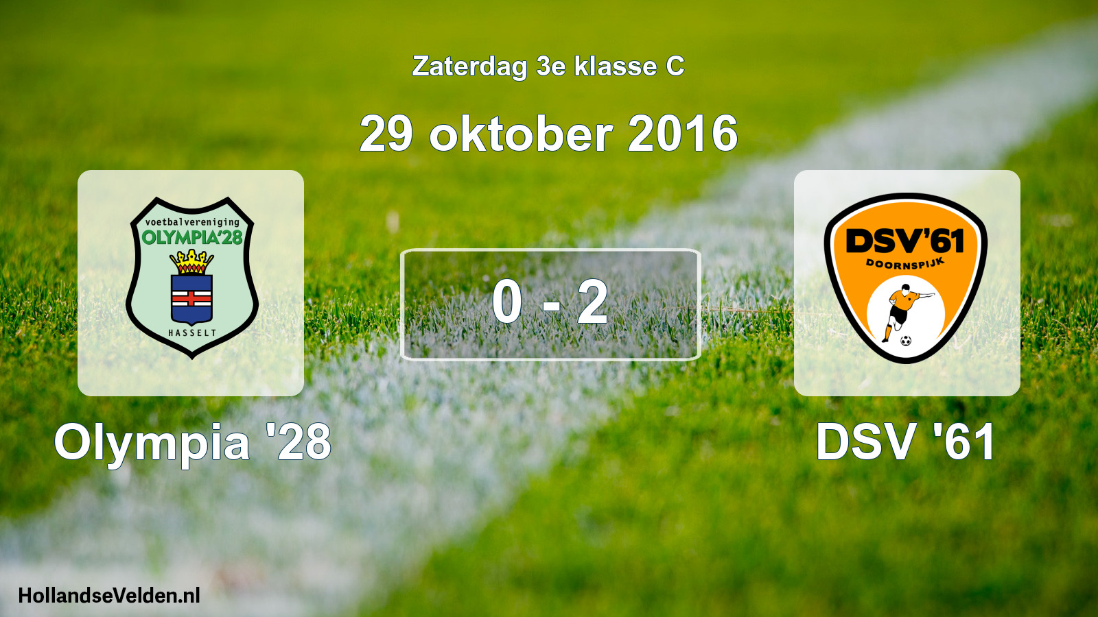 Total number of matches played: Olympia '28 - DSV '61 0 - 2 (29 October 2016)