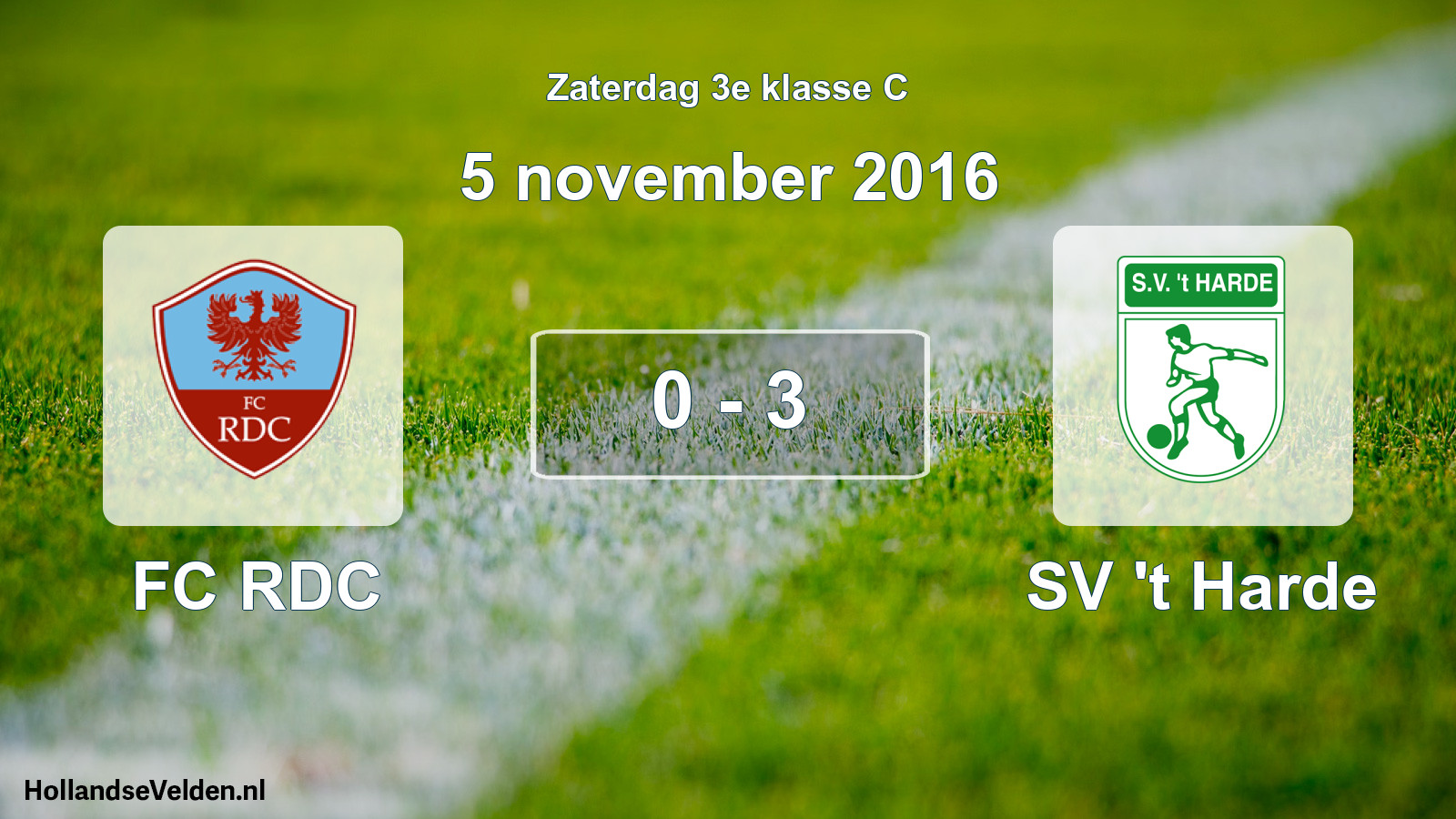 Total number of matches played: FC RDC - SV 't Harde 0 - 3 (5 November 2016)