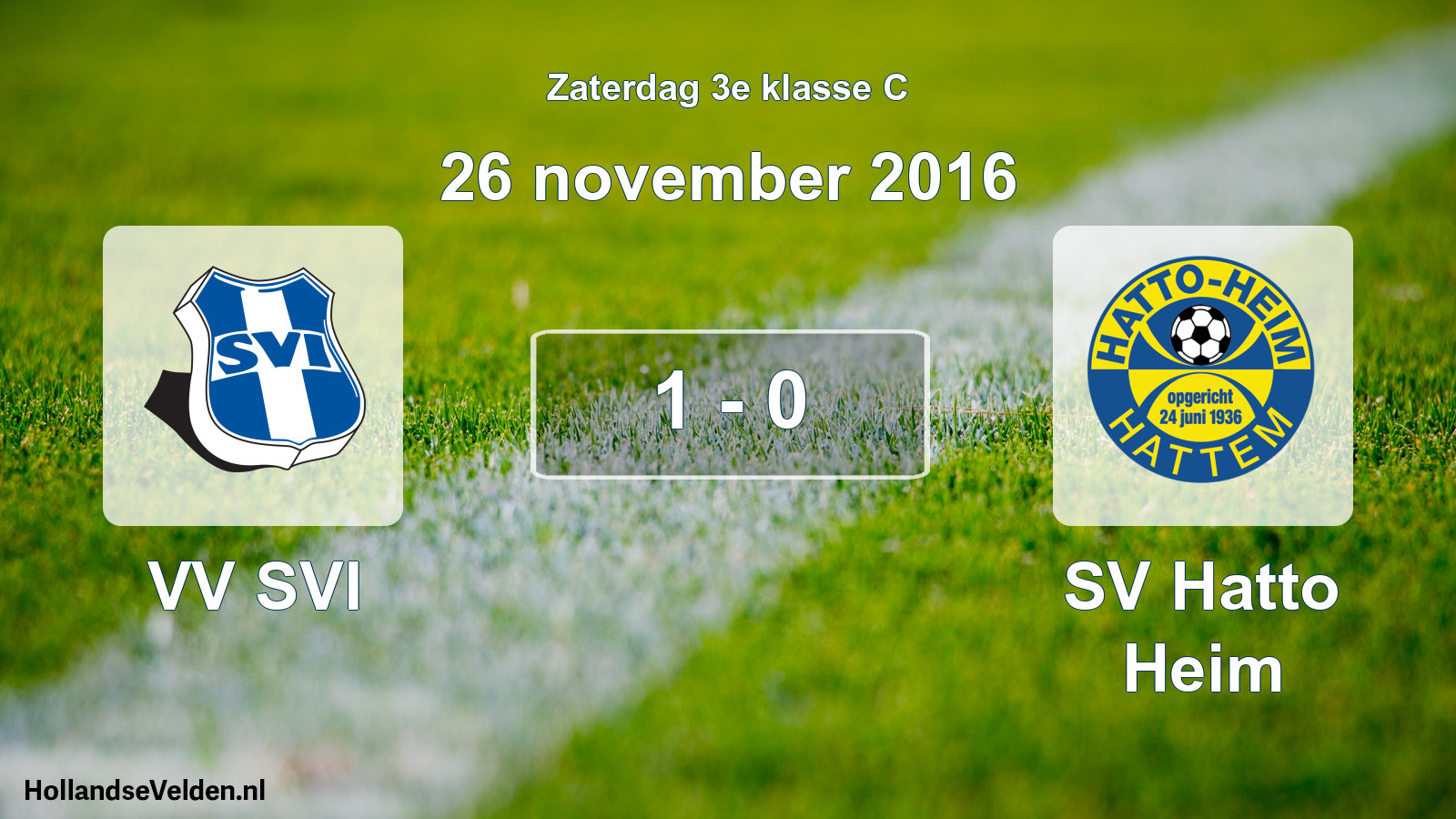 Total number of matches played: VV SVI - SV Hatto Heim 1 - 0 (26 November 2016)