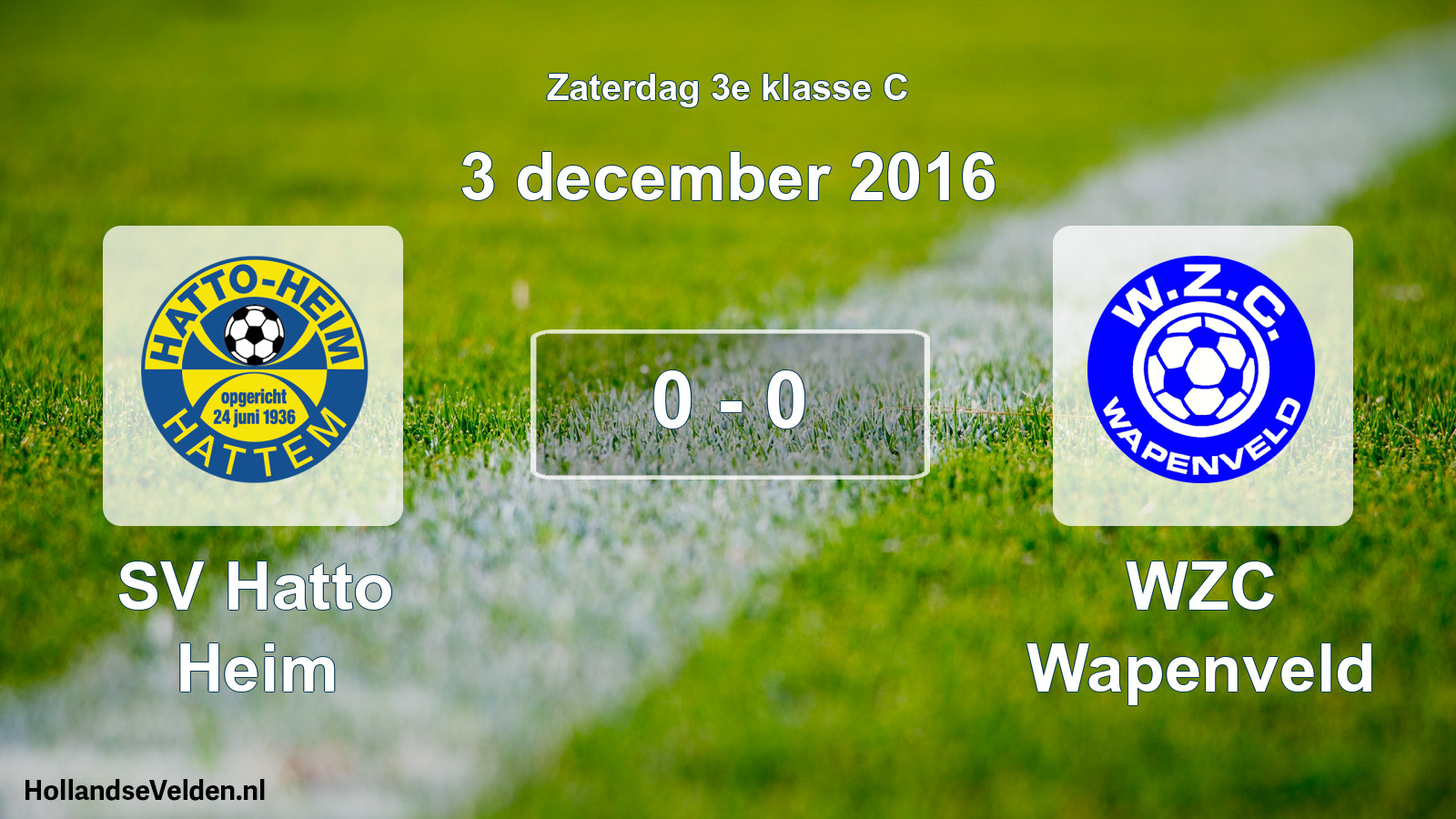 Total number of matches played: SV Hatto Heim - WZC Wapenveld 0 - 0 (3 December 2016)