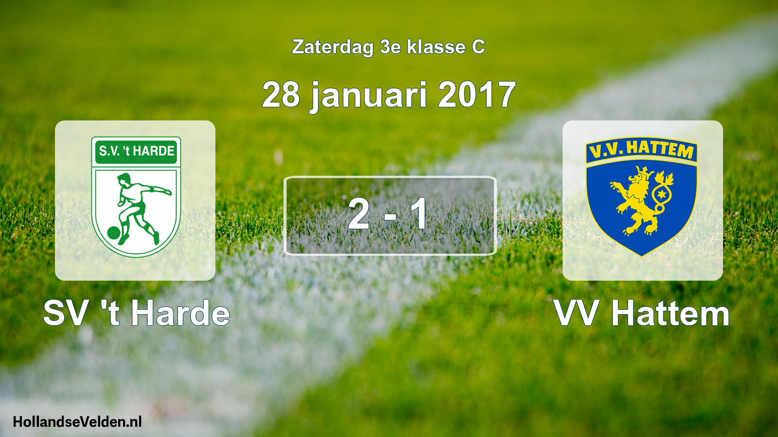 Total number of matches played: SV 't Harde - VV Hattem 2 - 1 (28 January 2017)